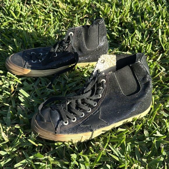 Golden Goose Shoes - Golden Goose Navy/Black Sequin Hi Top Sneaker No BOX - Authetic Sneaker